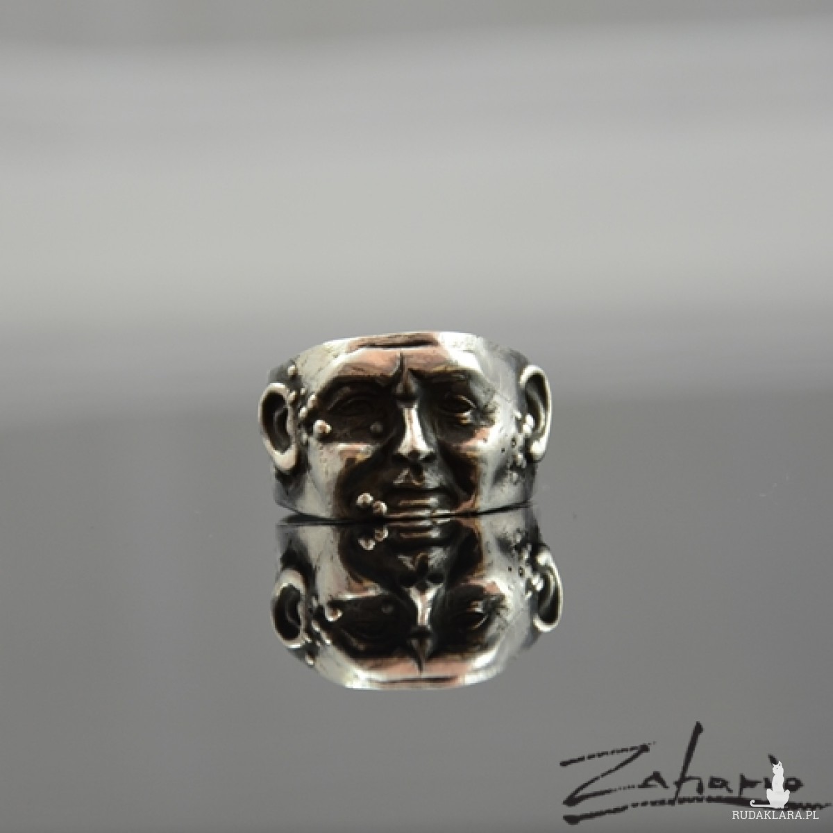 Pierścień Zaraza Srebro Zahario